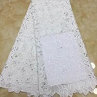 SELCRAFT Exquisite African Sequined lace Sequin Embroidery African lace Fabric Nigeria lace Evening Dress,Women's Dress Fabric fab.961