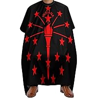 Indiana State Flag Hair Cutting Cape Salon Haircut Apron Barbers Hairdressing Cape with Adjustable Snap Closure