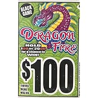 Dragon Fire $100 Bingo Pull Tabs Game, Seal Card