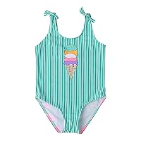 Toddler Girls Sleeveless Striped Cartoon Prints Swimwear Beach Swimsuit Bikini Girls Swimsuits Size 16