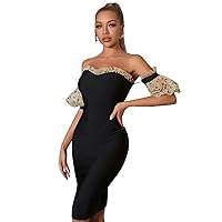 Unique Women Mermaid Gowns Formal Dress Black Off Shoulder Bandage Bodycon Bridesmaid Prom Evening Dress