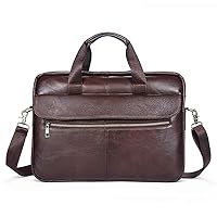 Leather Briefcase Laptop Bag Messenger Shoulder Work Bag Crossbody Handbag for Business Travelling for Men