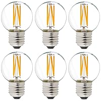 LiteHistory Dimmable 40W g16.5 Edison Bulb - 2700K 4W e26 Globe Bulb for Ceiling Fans, Chandeliers, Vanity Lights - AC120V 400lm 6Pack