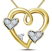 Three Heart CZ 925 Sterling Silver Pendant With Chain for girls gift