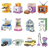 Girls Building Set, 12PCS Mini Electric Appliances Building Blocks Toy for Kids Age 6+, STEM Building Blocks Toy, Classroom Prizes, Birthday Gifts for Girls 1349 Pieces