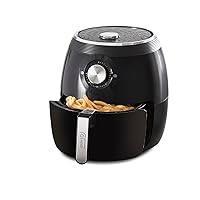 DASH Deluxe Electric Air Fryer + Oven Cooker with Temperature Control, Non-stick Fry Basket, Recipe Guide + Auto Shut Off Feature, 1700-Watt, 6 Quart - Black