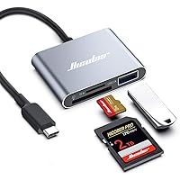 Hicober USB C to SD, Micro SD Memory Card Reader, Type C to SD Card Reader Adapter 2TB Capacity for MacBook Camera Android Windows Linux and Other Type C Device-Space Grey