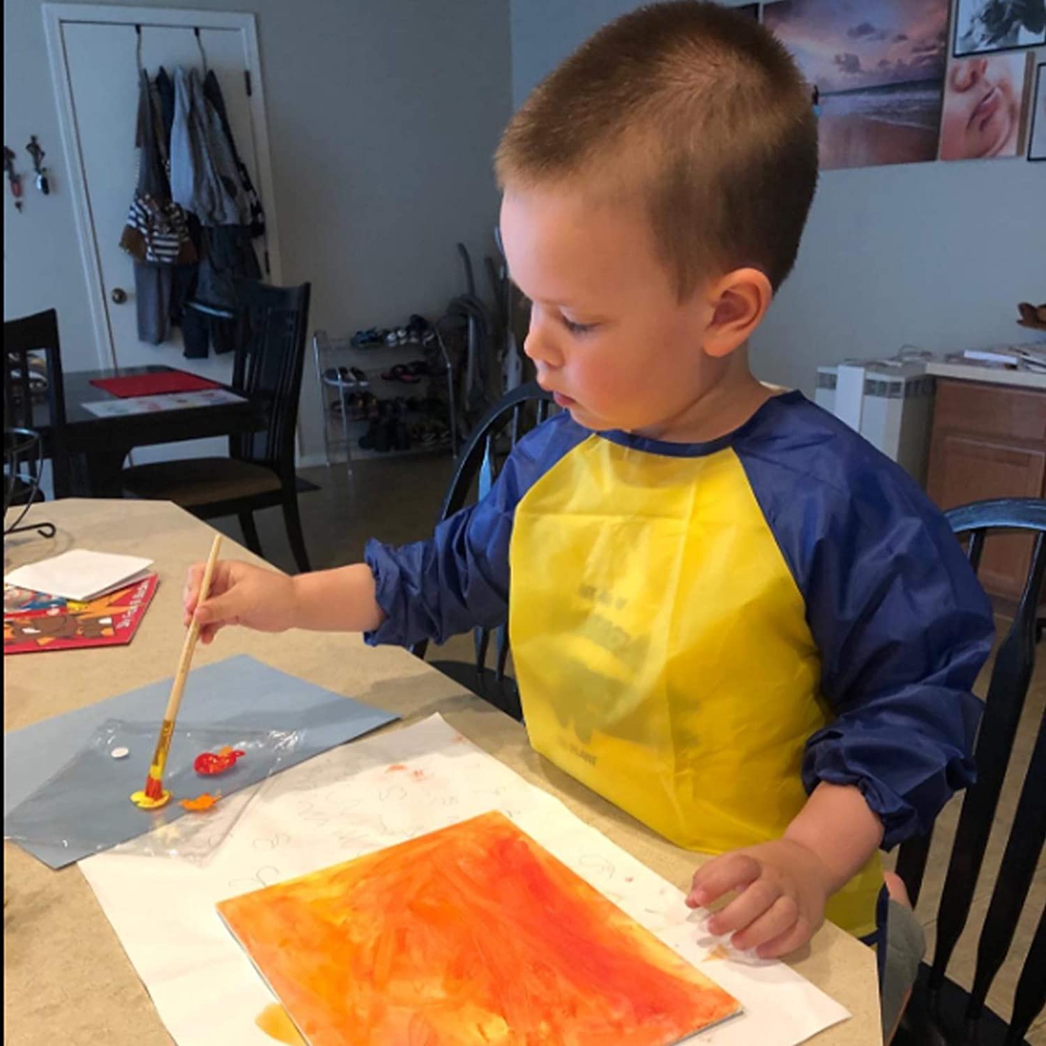 Kids Art Smocks,Artist Painting Aprons Long Sleeve,Painting Smock,Toddler Painting Apron with 3 Pockets,Art Painting Supplies