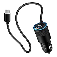 60W Samsung USB C Fast Car Charger for Samsung Galaxy A14 5G/A54/A23/A24/A34/S23 Ultra/A13/A53/A03s/Z Fold4/S21/A04S/S22,Pixel 7/6a,Android Fast Charging Cigarette Lighter Car Adapter 3ft Type C Cable