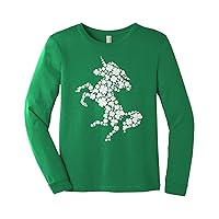 Threadrock Kids Unicorn Made of Clovers St. Patrick's Day Youth Long Sleeve T-Shirt