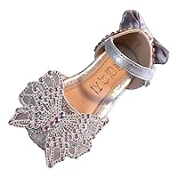 Fashion Summer Girls Dance Shoes Princess Dress Performance Shoes Silk Bow Rhinestone Mesh Bow Light