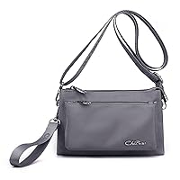 Oichy Small Crossbody Bag for Women Wallet Crossbody Purses Nylon Waterproof Shoulder Bags Wristlet Clutch Handbags (Grey)