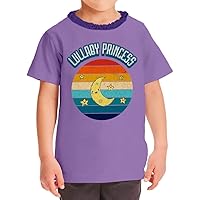Lullaby Girls' Ruffle Neck T-Shirt - Princess Toddler T-Shirt - Moon Ruffle Neck Tee