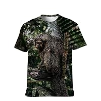 Mens Funny-Tees T-Shirt Cool-Graphic Novelty-Vintage Short-Sleeve Hip Hop: 3D Animal Print New Pattern Clothing Male Gift