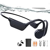 Bone Conduction Headphones Swimming, Underwater Headphones for Swimming, Built-in 32G Memory IPX8 Waterproof, Wireless Bluetooth 5.3 Open Ear Headphones for Running, Cycling