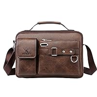 Men’s Business Briefcase Satchel Messenger Bag PU Leather Office Commuter Bag for Business Travel