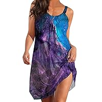 XJYIOEWT Long Sleeve Dress for Women Plus Size Black,Dress for Women Summer Beach Spring Atmospheric Printing Loose Dres