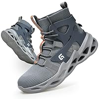 LAoutun Steel Toe Shoes for Men Women Work Shoes Safety Sneakers Shoes Comfortable Lightweight Puncture Proof Slip on Indestructible Work Shoes