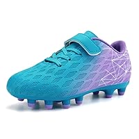 brooman Kids Firm Ground Soccer Cleats Boys Girls Athletic Outdoor Football Shoes