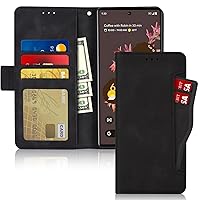 FYY for Googel Pixel 6 Case (2021), Premium PU Leather Wallet Phone Case Flip Folio Stand Cover with [Card Holder] and [Note Pocket] for Googel Pixel 6 6.4 inch 2021 Black
