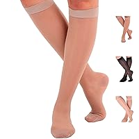 ABSOLUTE SUPPORT Made in USA - Sheer Compression Socks for Women Circulation 20-30mmHg - A205