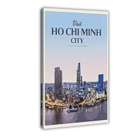 Visit Ho Chi Minh City Travel 1 Canvas Poster Wall Art Decor Print Picture Paintings for Living Room Bedroom Decoration Frame Frame 12x18inch(30x45cm)