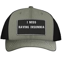 I Miss Having Insomnia - Leather Black Patch Engraved Trucker Hat