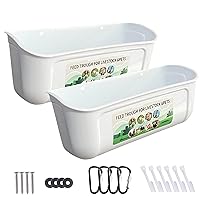 Chicken Feeder, 2PCS 11.7x4.9x4.7 Feed Trough for Livestock, Large Poultry Water Feeder with Clips, Hanging Chicken Feeder, Feeding Container for Goat Duck Sheeple Piglets Horse(White)