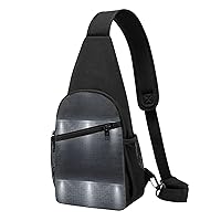 Black Brick Wall Crossbody Chest Bag, Casual Backpack, Small Satchel, Multi-Functional Travel Hiking Backpacks