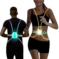 Running Vest for Women, Reflective Running Lights Vest for Night Runners, Running Light Gear Safety Reflective Vest for Men