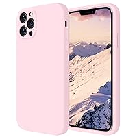 FireNova for iPhone 12 Pro Case, Silicone Upgraded [Camera Protecion] Phone Case with Soft Anti-Scratch Microfiber Lining, 6.1 inch, Chalk Pink