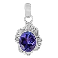 Multi Choice Oval Shape Gemstone 925 Sterling Silver Solitaire Pendant Vintage Jewelry, Pendant Jewelry