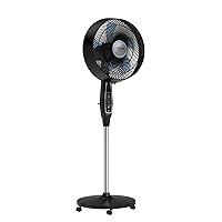 Rowenta Extreme Outdoor Fan with Remote 65 Inches Ultra Quiet Fan Oscillating, Portable, 3 Speeds, Digital Control VU4510, Black