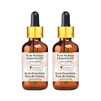 Pure Hickory Essential Oil (Carya tomentosa) with Glass Dropper Steam Distilled (Pack of Two) 100ml X 2 (6.76 oz)