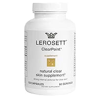 LEROSETT ClearPoint Acne Pills for Teens & Adults. Vitamins for Hormonal & Cystic Acne, Oily Skin & Breakouts. Natural Clear Skin Supplements 14 Vitamins & Botanicals. 120 Vegan Capsules