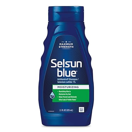 Selsun Blue Moisturizing Anti-dandruff Shampoo with Aloe, 11 fl. oz., Selenium Sulfide 1%