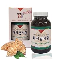 [Medicinal Korean Herb] 100% Natural Jerusalem Artichoke Pills in Amber Glass Bottle/Sunroot/돼지감자 환5 oz / 145 g (Jerusalem Artichoke)