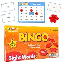 QUIZMO Sight Words - Bingo-Style Vocabulary Game - 4 Levels of Difficulty for Ages 5-9 - Teach Basic Reading and Writing Skills