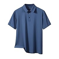 Mens Collared Shirt Short Sleeve Cooling Ice Silk Golf Shirts Summer Casual Beach Blouses Regular Fit Tropical Loose Tops