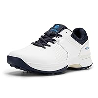 FitVille Men's Wide Golf Shoes, 2E, 4E, Spikes, Arch Support, Lightweight, Water Repellent, Practitioners, Beginners, High Instep, Wide