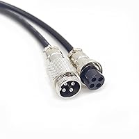 3.28 ft GX16 4 Pin Cable Male to Female Head Aviation Cordset, GX16 4 Pin Panel Mount Circular Metal Aviation Connector Adapter Female to Male 20AWG(1Meter)