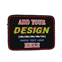 Custom Laptop Sleeve 12 inch Personalized Add Your Photo Text Logo Portable Tablet Computer Bag for Women Men