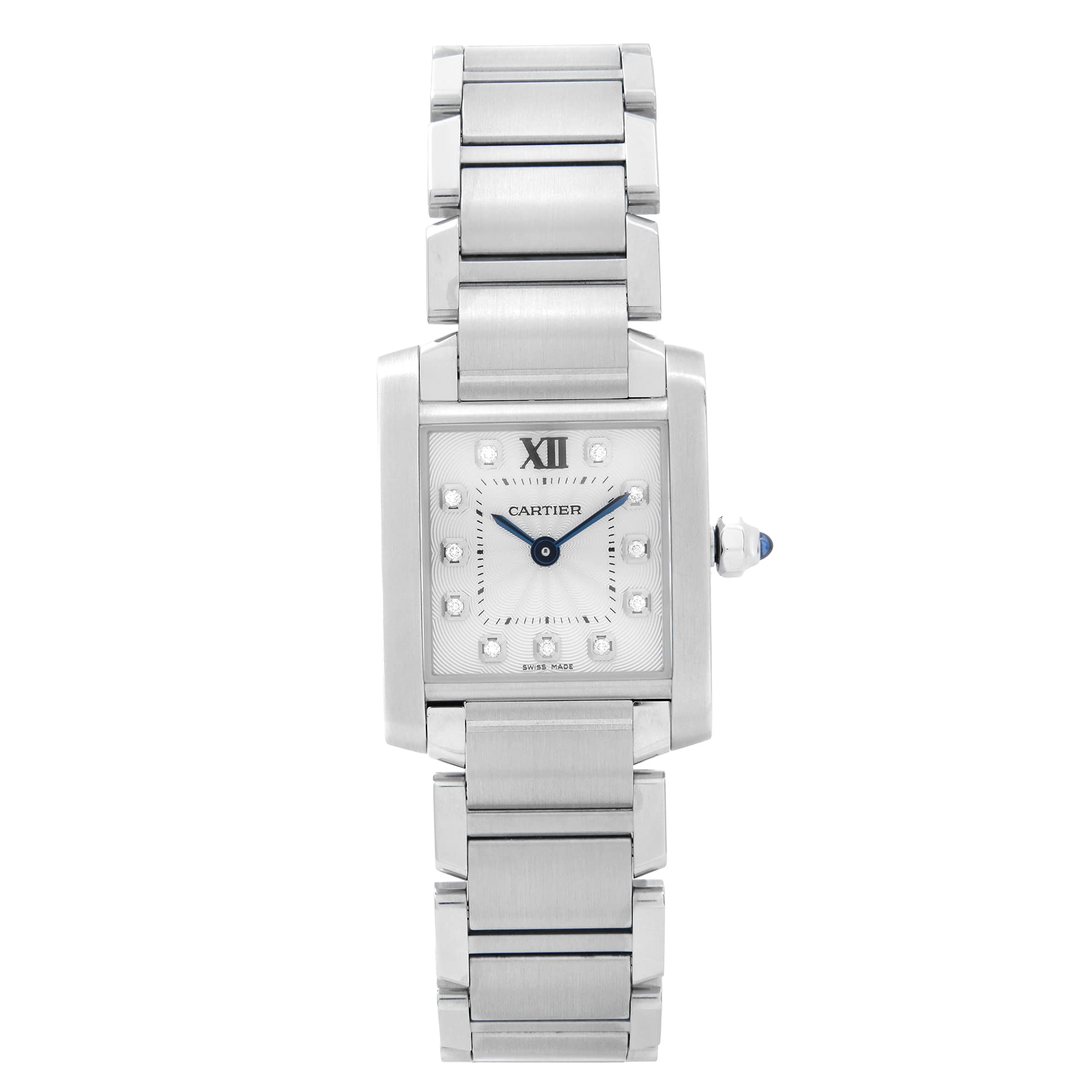 Cartier Tank Francaise Silver Dial Stainless Steel Ladies Watch WE110006