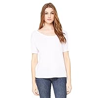 Bella Canvas Ladies' Slouchy Scoop-Neck T-Shirt,White,S