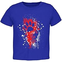 4th of July Kitty Cat Paw Print Stars and Splatters Toddler T Shirt