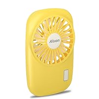 Aluan Handheld Fan Mini Fan Powerful Small Personal Portable Fan Speed Adjustable USB Rechargeable Cooling for Kids Girls Boys Woman Man Home Office Outdoor Travel, Yellow
