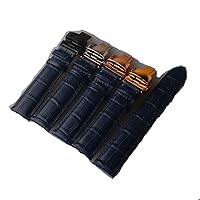 New Genuine Leather Dracelet Dark Blue Watch Straps with Butterfly Clasp 12/13/14/15/16/17/18/19/20/21/22/23/24mm Watch Band Replacement