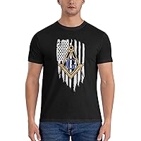 Freemason Masonic T-Shirt Men Casual Shirt Round Collars Short Sleeve Tee