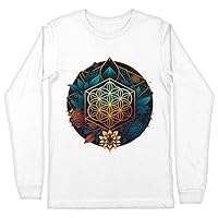 Sacred Geometry Long Sleeve T-Shirt - Colorful T-Shirt - Art Long Sleeve Tee Shirt