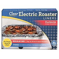 PanSaver Cooking Liners - Disposable Electric Roasting Pan Liners for Instant Cleanup with No Scrubbing - Clear, 2 Count